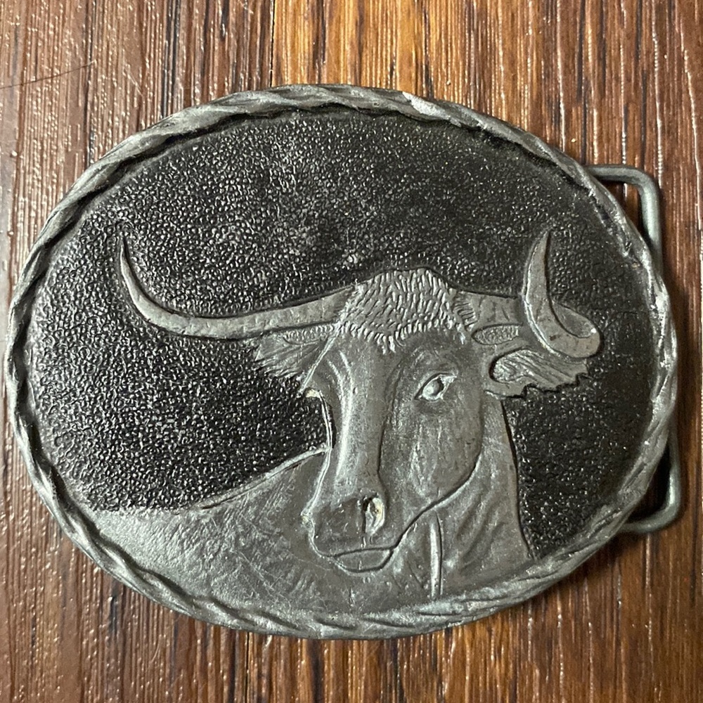 Tiffany Studio New York long horn belt buckle